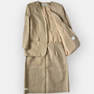 Linen 90s Skirt Suit Matching Set Made in Canada